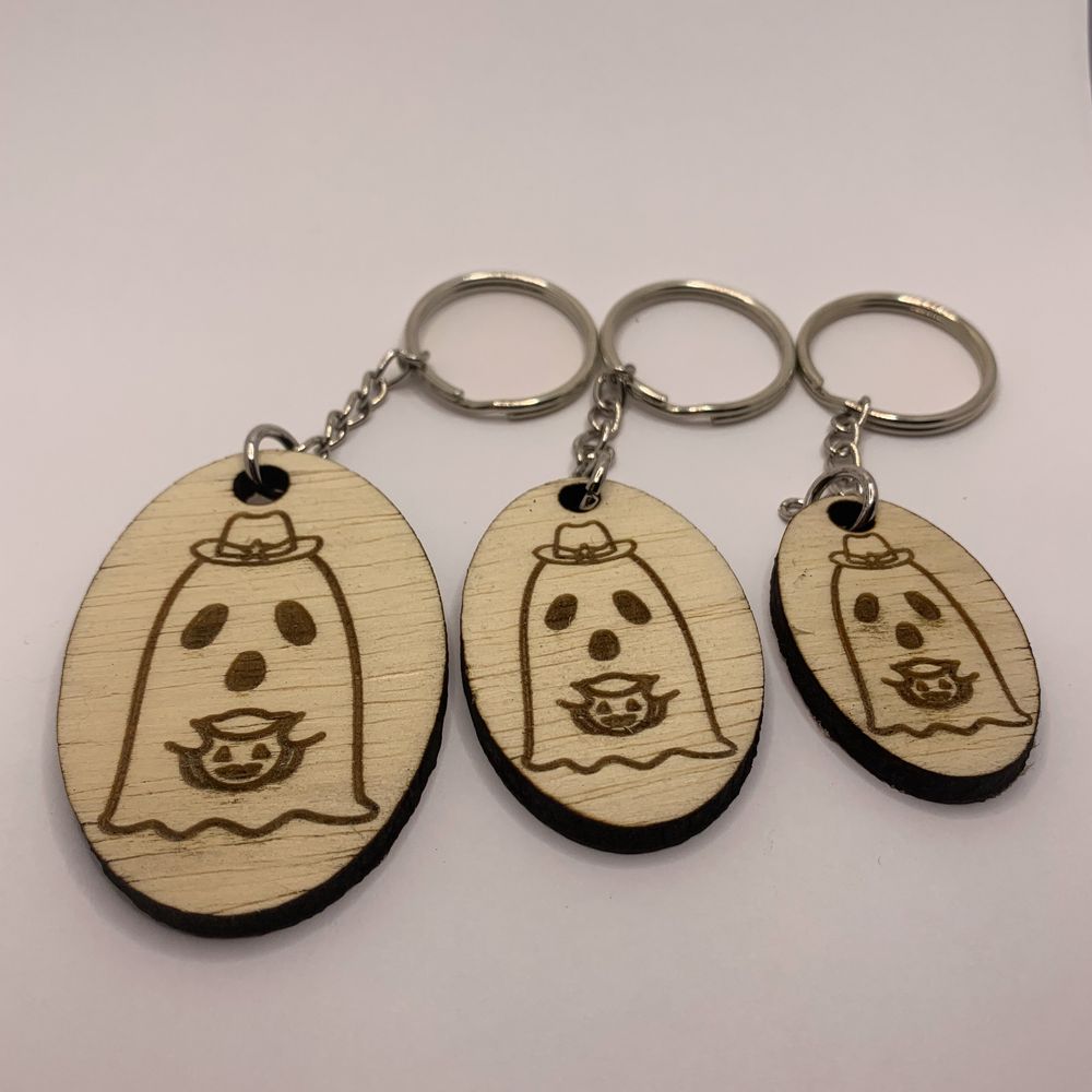 Cow-Boo Halloween Keychain